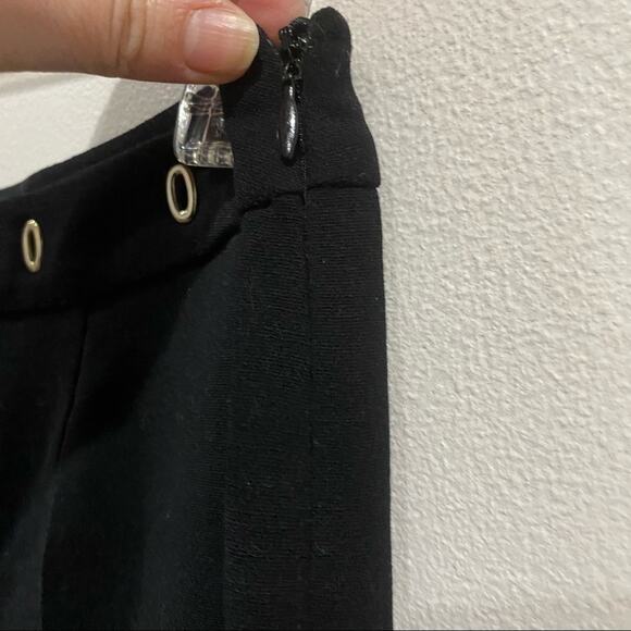 Vintage Escada Wool Black Slacks Grommets at the Waistline Size 38 - Picture 2 of 11